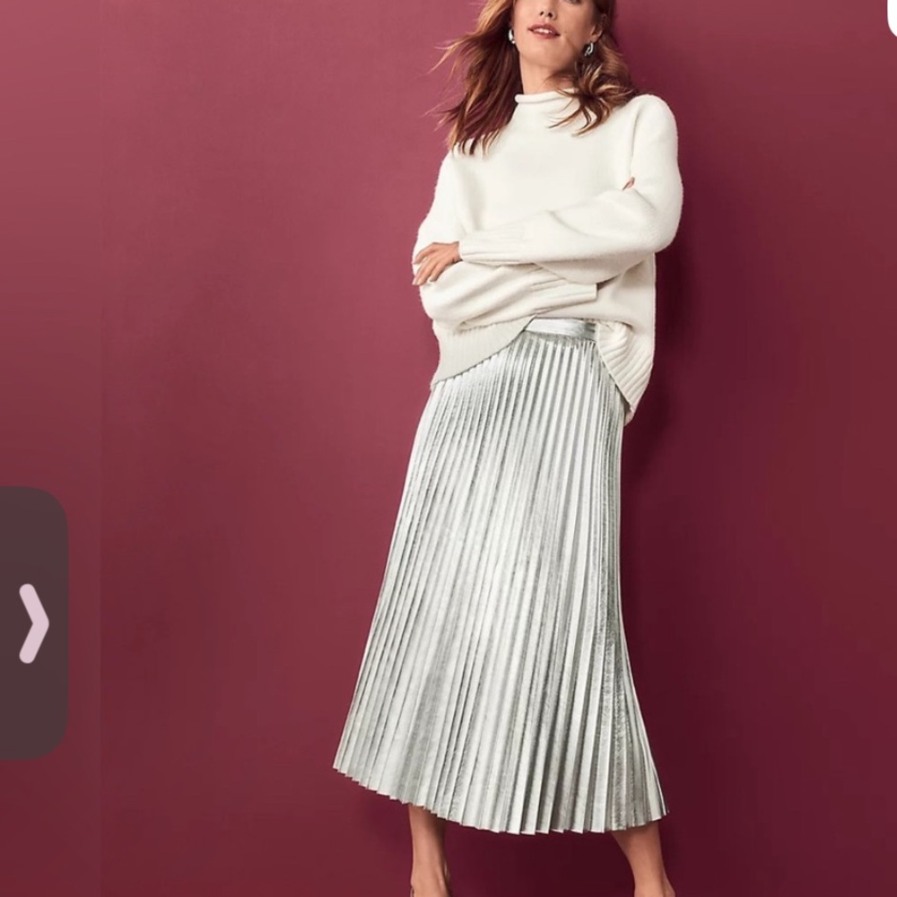Silver Pleated Women's Skirt from Ann Taylor
Vegan leather